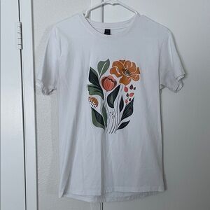 Floral Graphic White Tee